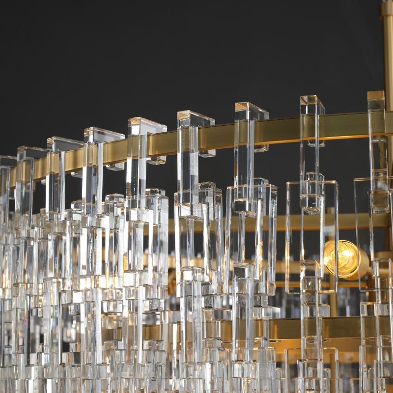 Virelle 48 Inch Chain Crystal Tiered Chandelier
