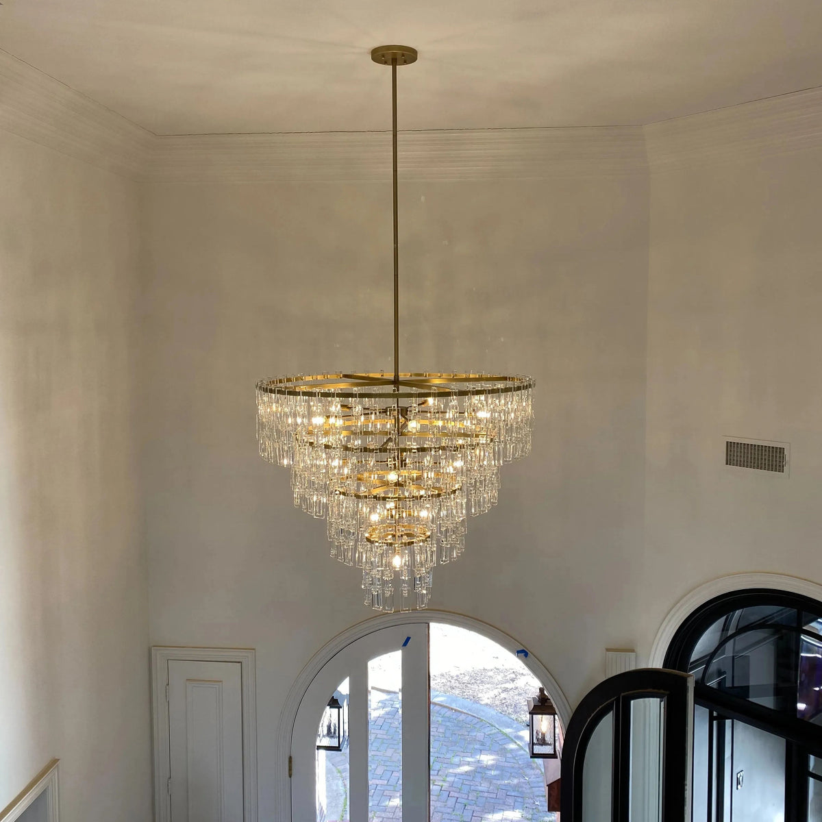 Virelle 48 Inch Chain Crystal Tiered Chandelier