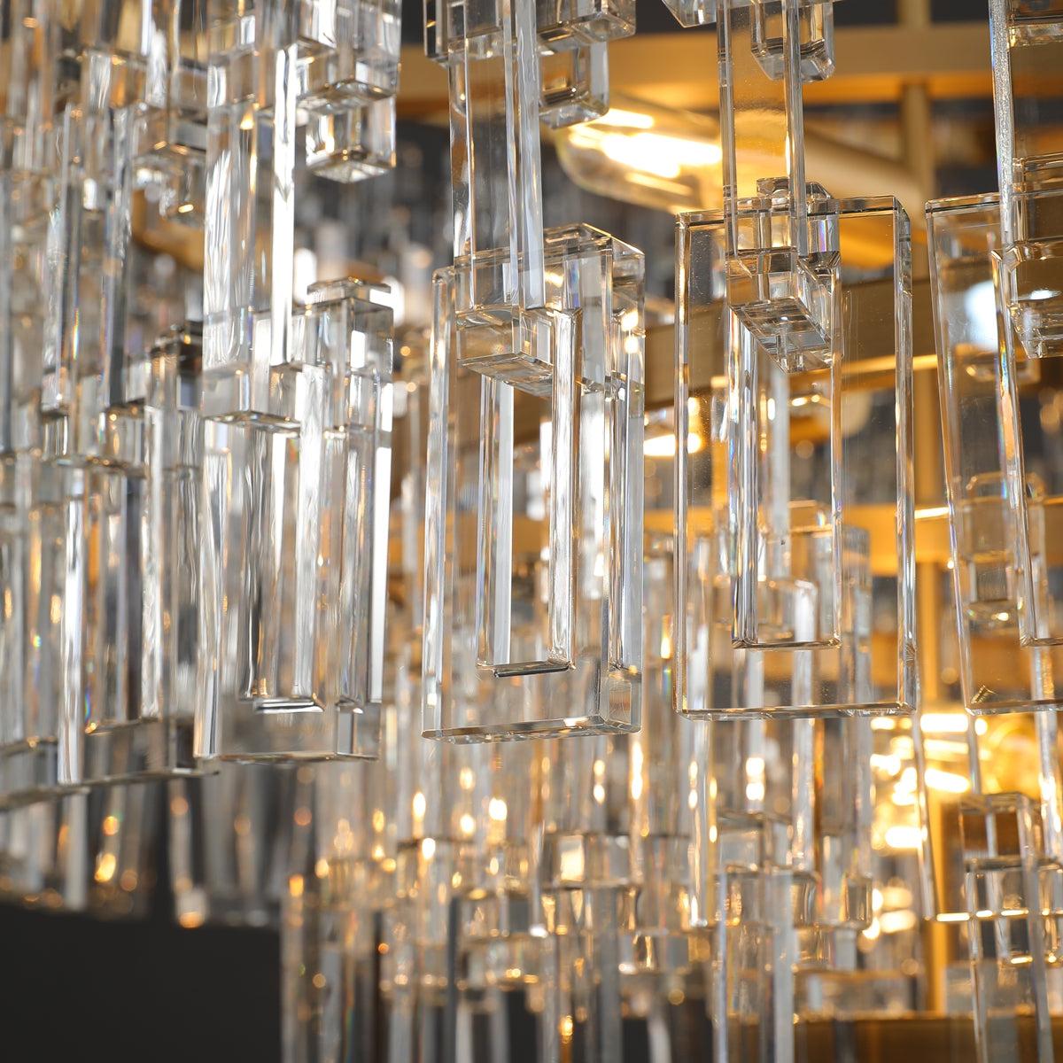 Virelle 36 Inch Chain Crystal Tiered Chandelier
