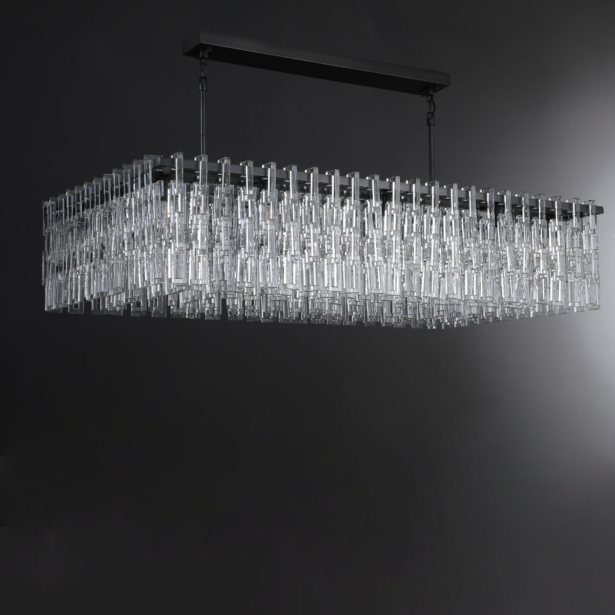 Virelle 60 Inch Chain Crystal Rectangular Chandelier