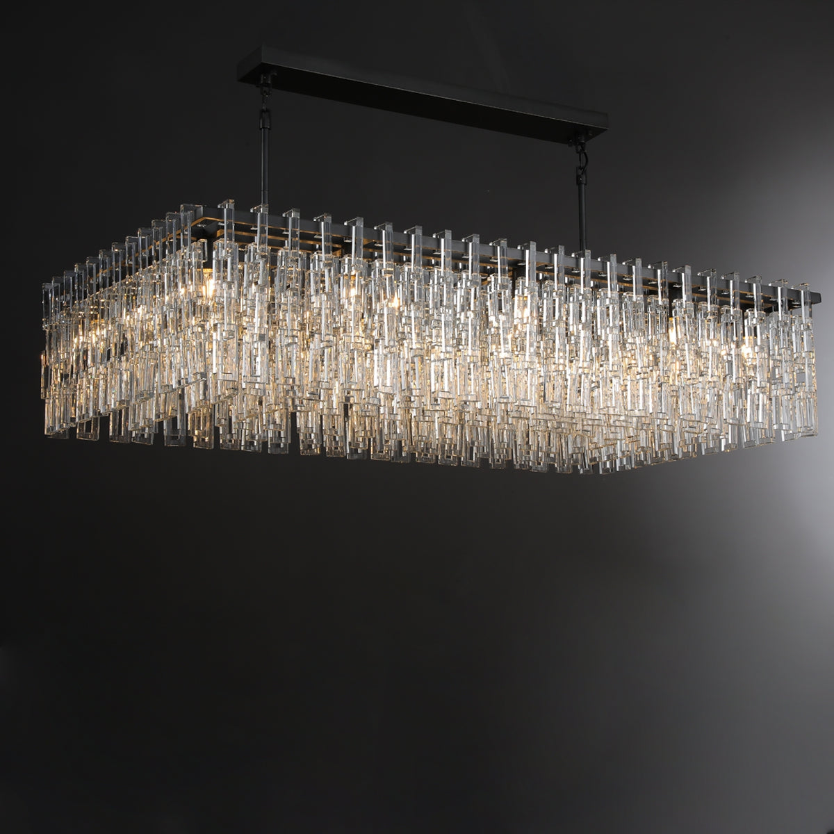 Virelle 60 Inch Chain Crystal Rectangular Chandelier
