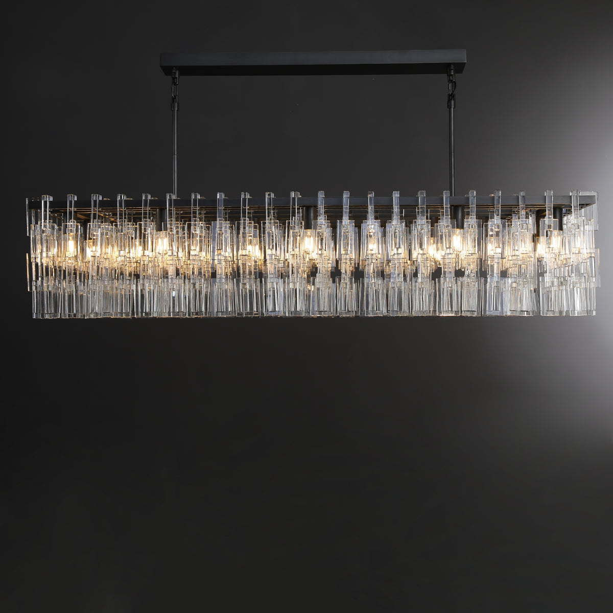 Virelle 60 Inch Chain Crystal Rectangular Chandelier
