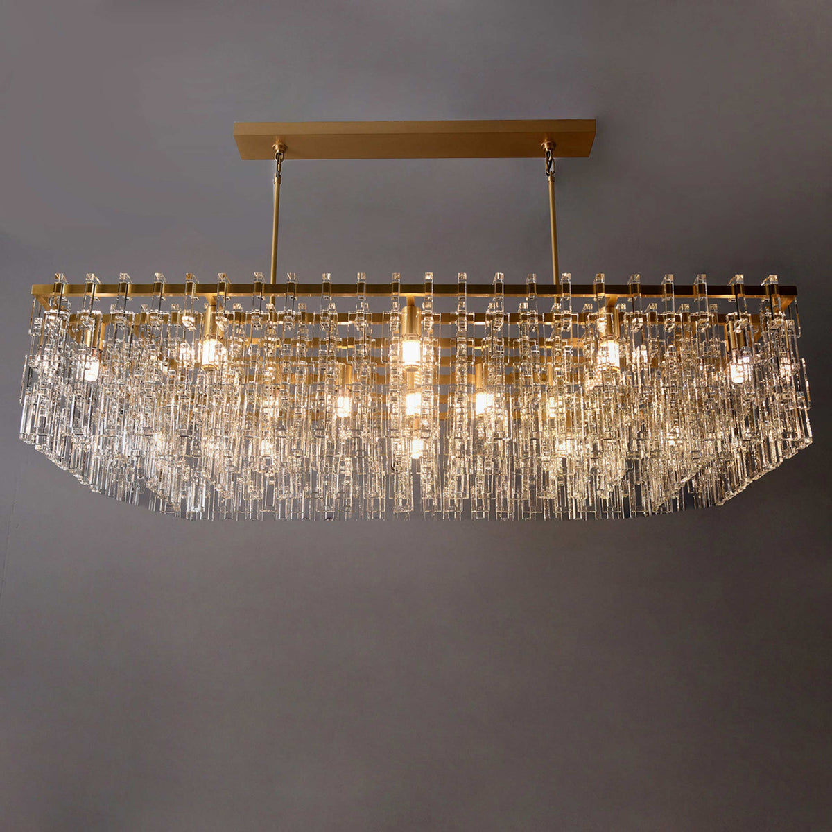 Virelle 60 Inch Chain Crystal Rectangular Chandelier