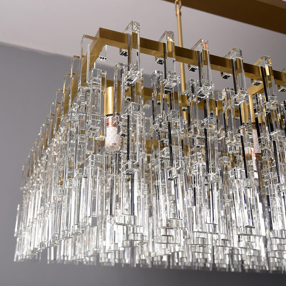 Virelle 60 Inch Chain Crystal Rectangular Chandelier