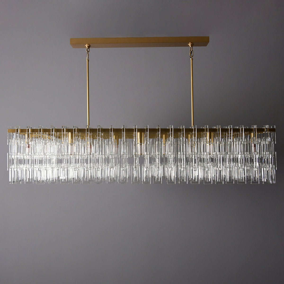 Virelle 60 Inch Chain Crystal Rectangular Chandelier