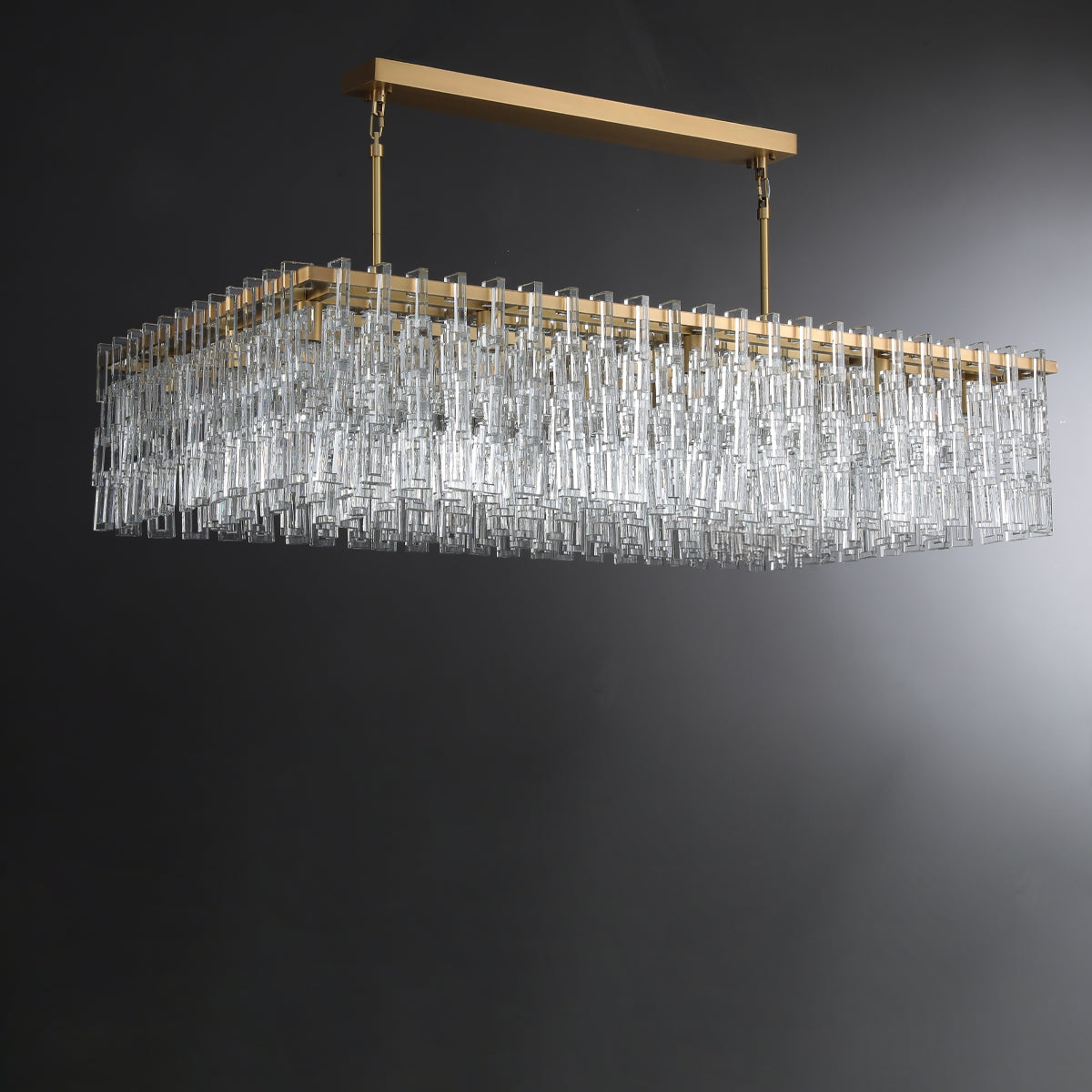 Virelle 60 Inch Chain Crystal Rectangular Chandelier
