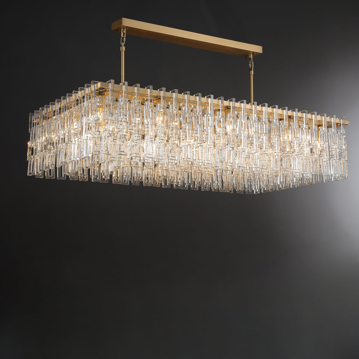 Virelle 60 Inch Chain Crystal Rectangular Chandelier