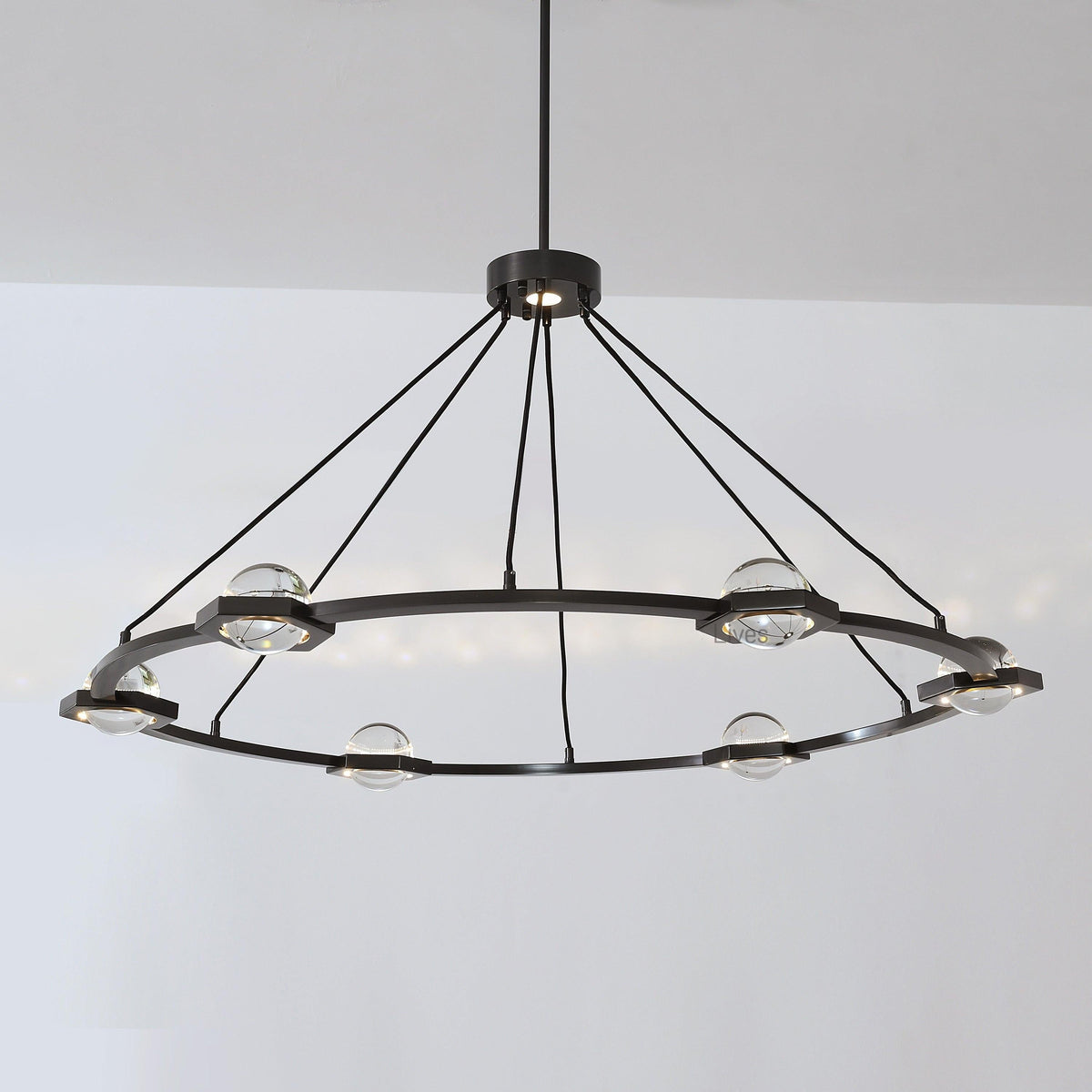 Caldris 48 Inch Globe Crystal Ring Chandelier