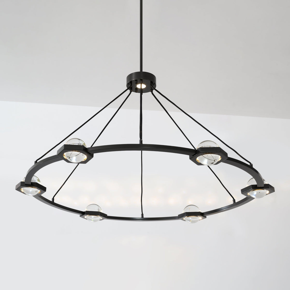 Caldris 48 Inch Globe Crystal Ring Chandelier