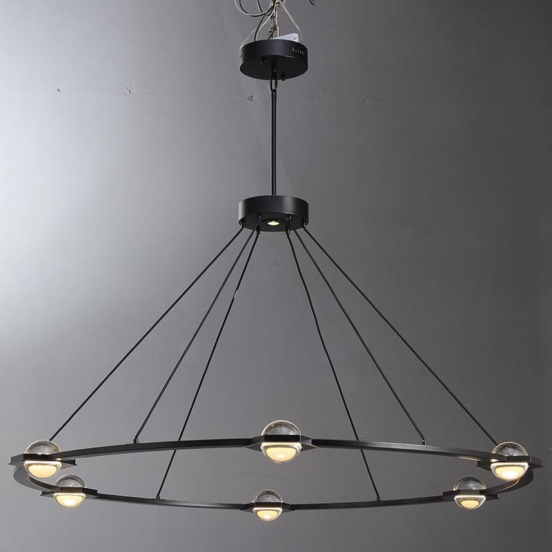 Caldris 60 Inch Globe Crystal Ring Chandelier