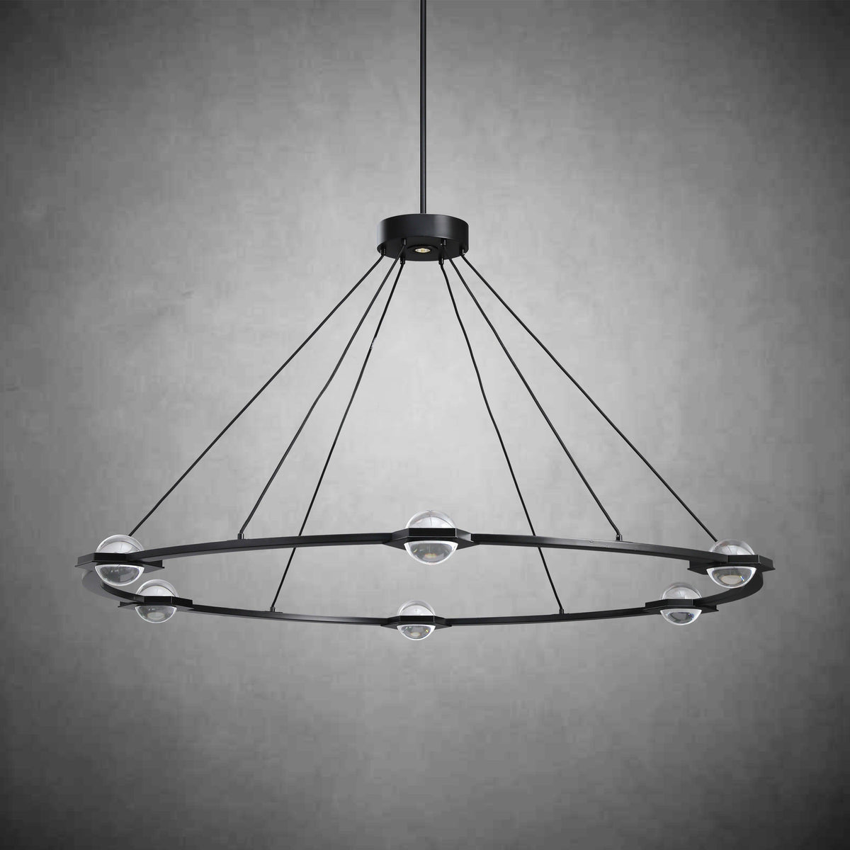 Caldris 60 Inch Globe Crystal Ring Chandelier
