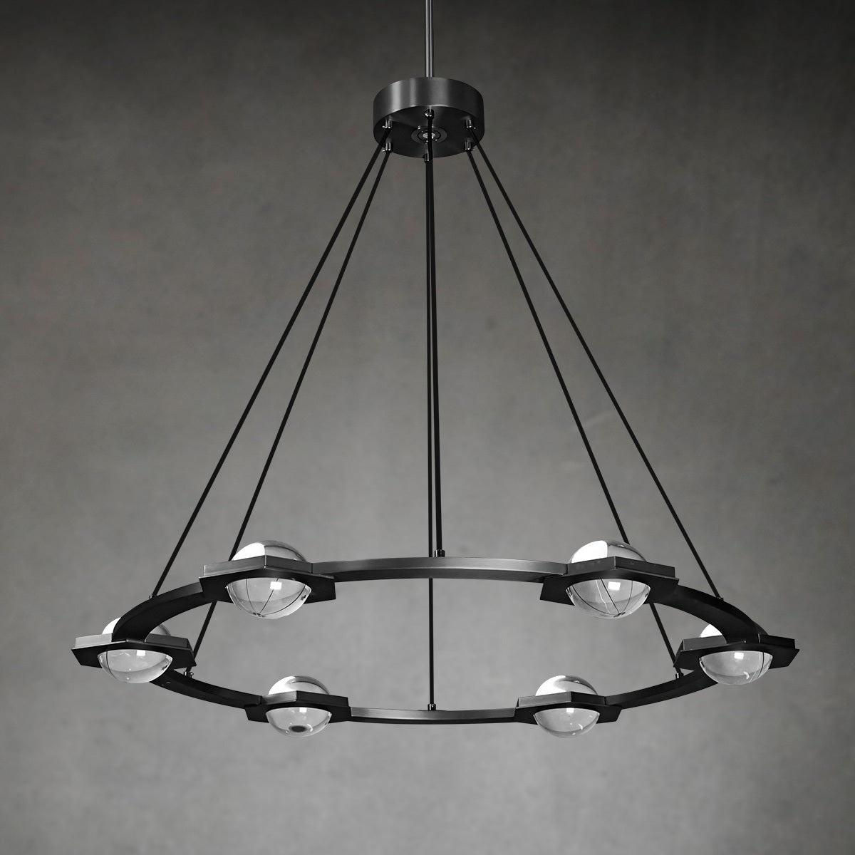 Caldris 36 Inch Globe Crystal Ring Chandelier