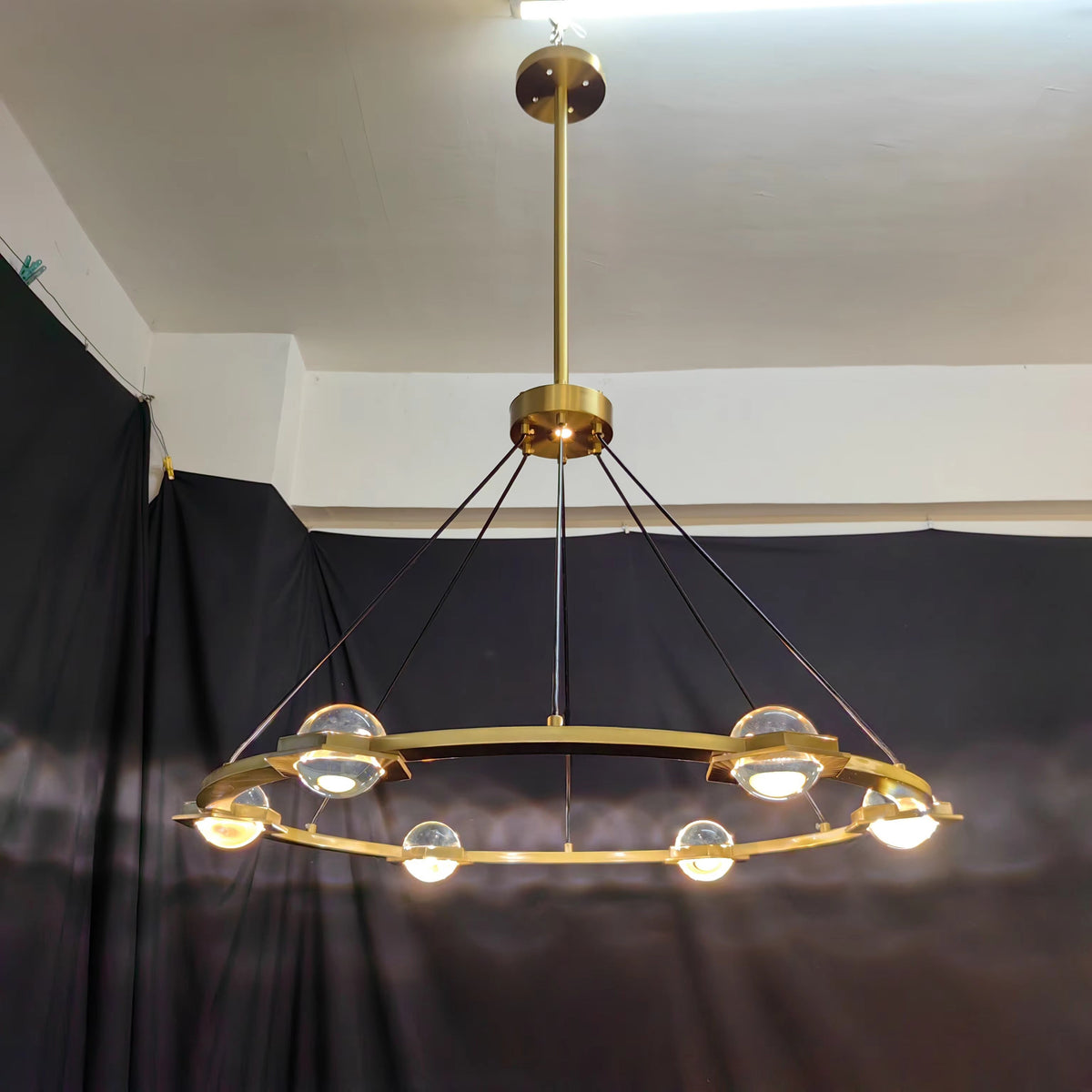 Caldris 48 Inch Globe Crystal Ring Chandelier