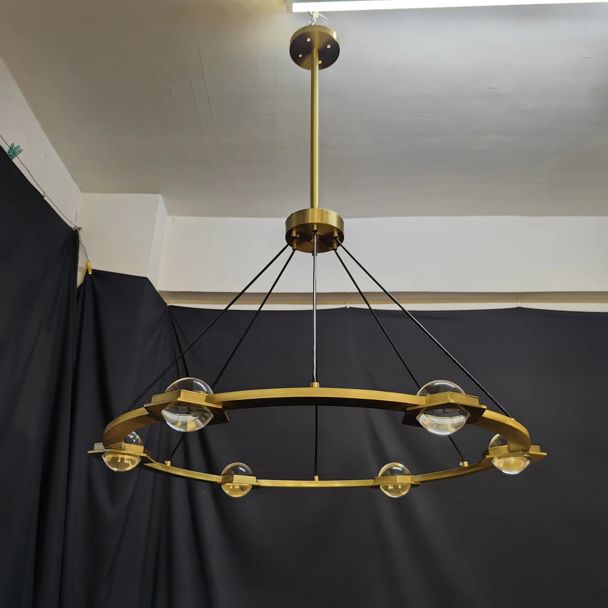 Caldris 48 Inch Globe Crystal Ring Chandelier