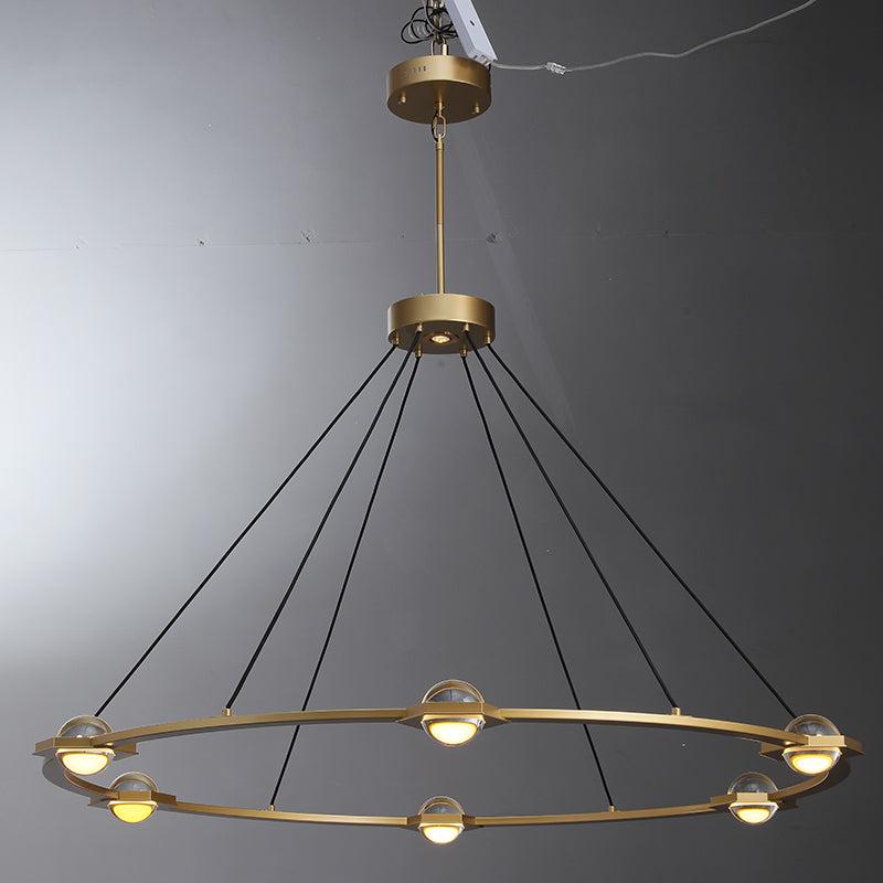 Caldris 60 Inch Globe Crystal Ring Chandelier