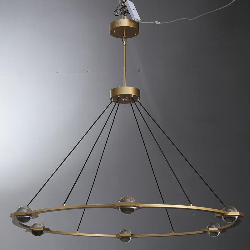 Caldris 60 Inch Globe Crystal Ring Chandelier