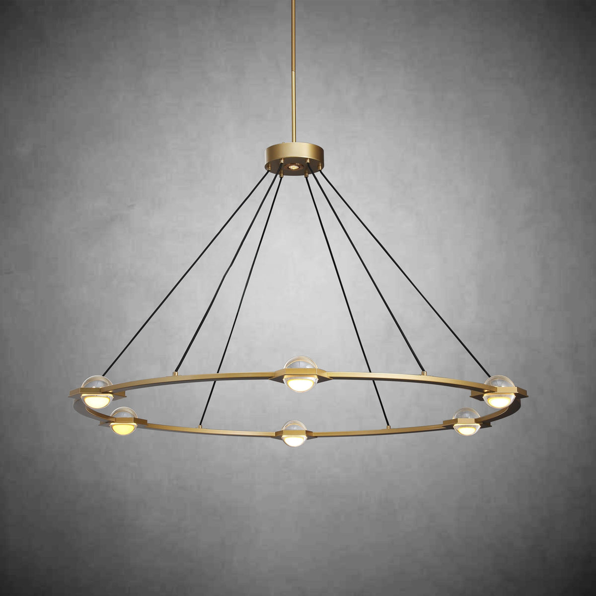 Caldris 60 Inch Globe Crystal Ring Chandelier