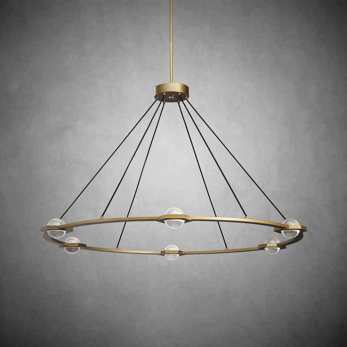 Caldris 60 Inch Globe Crystal Ring Chandelier