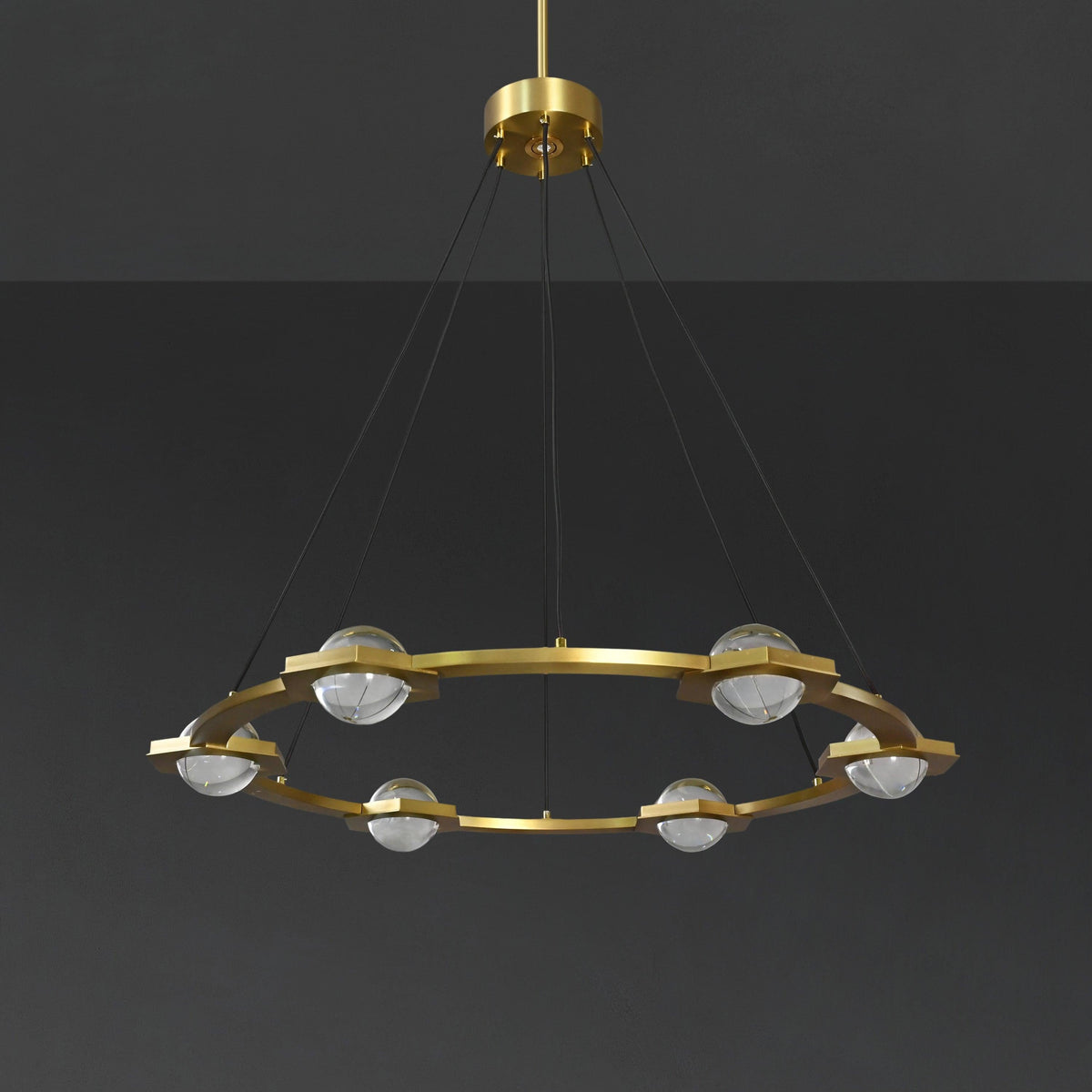 Caldris 36 Inch Globe Crystal Ring Chandelier