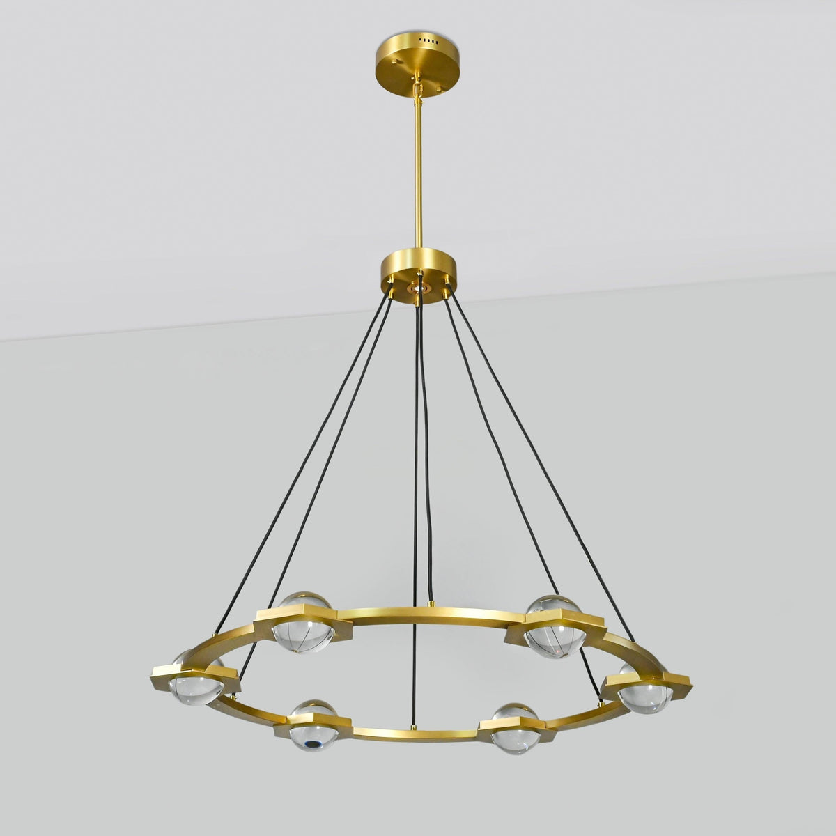Caldris 36 Inch Globe Crystal Ring Chandelier