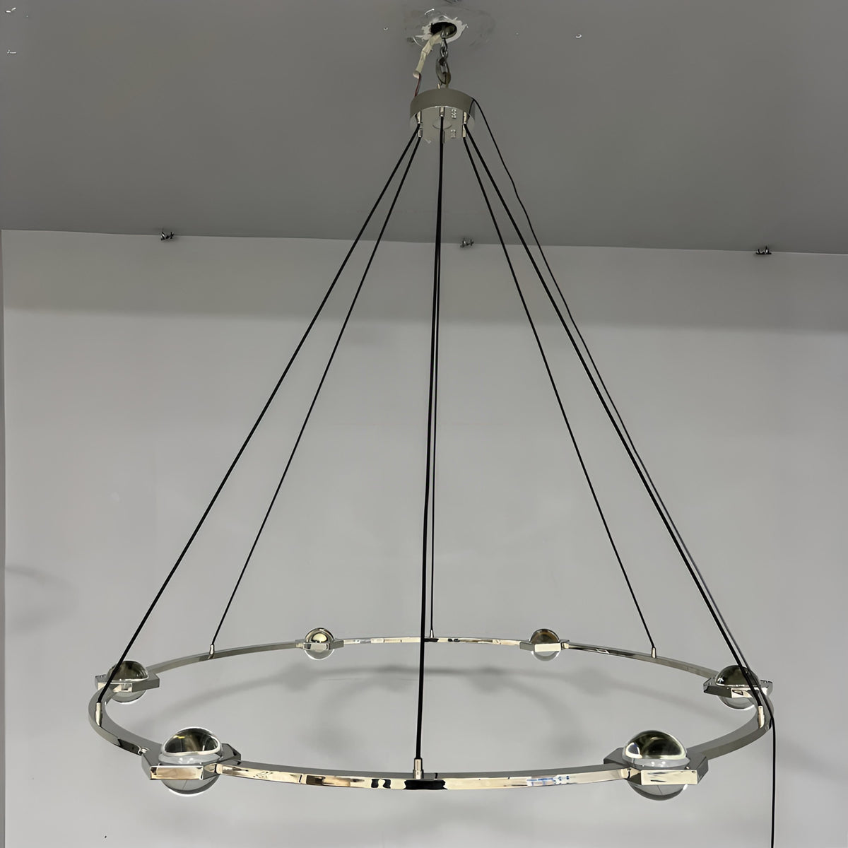 Caldris 60 Inch Globe Crystal Ring Chandelier