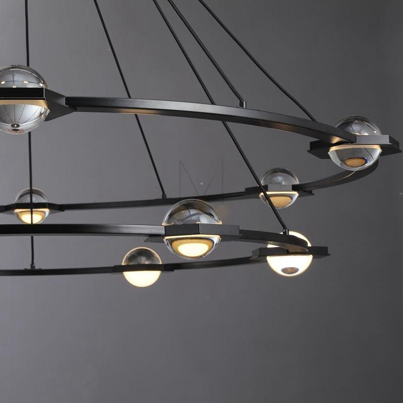 Caldris 60 Inch Globe Crystal Tiered Ring Chandelier