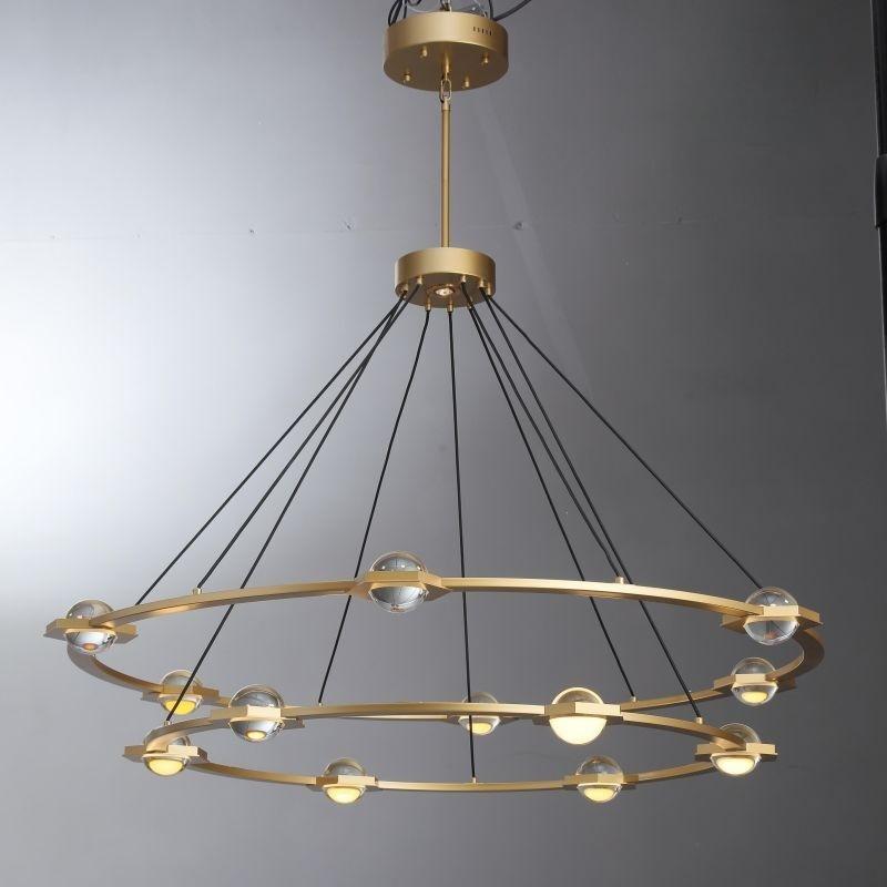 Caldris 60 Inch Globe Crystal Tiered Ring Chandelier