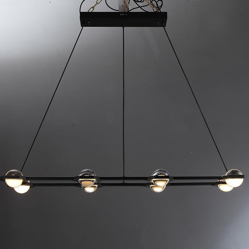 Caldris 54 Inch Globe Crystal Rectangular Chandelier