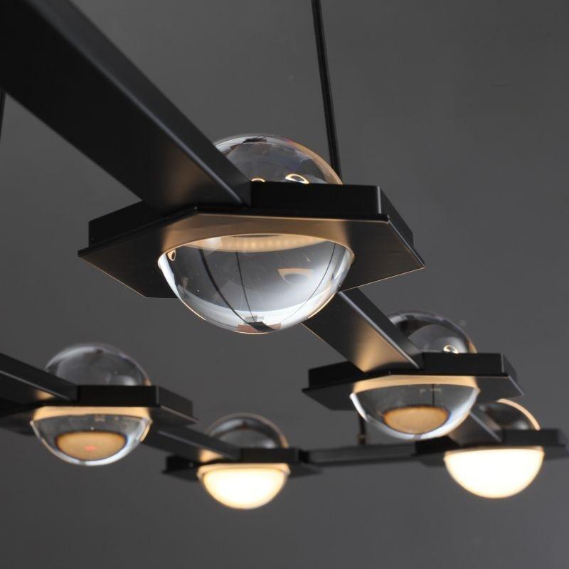 Caldris 54 Inch Globe Crystal Rectangular Chandelier