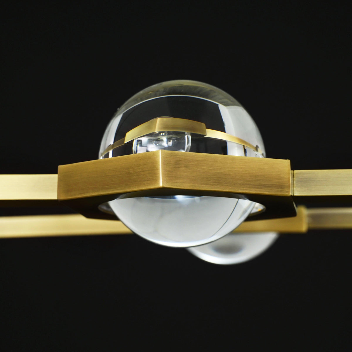 Caldris 54 Inch Globe Crystal Rectangular Chandelier