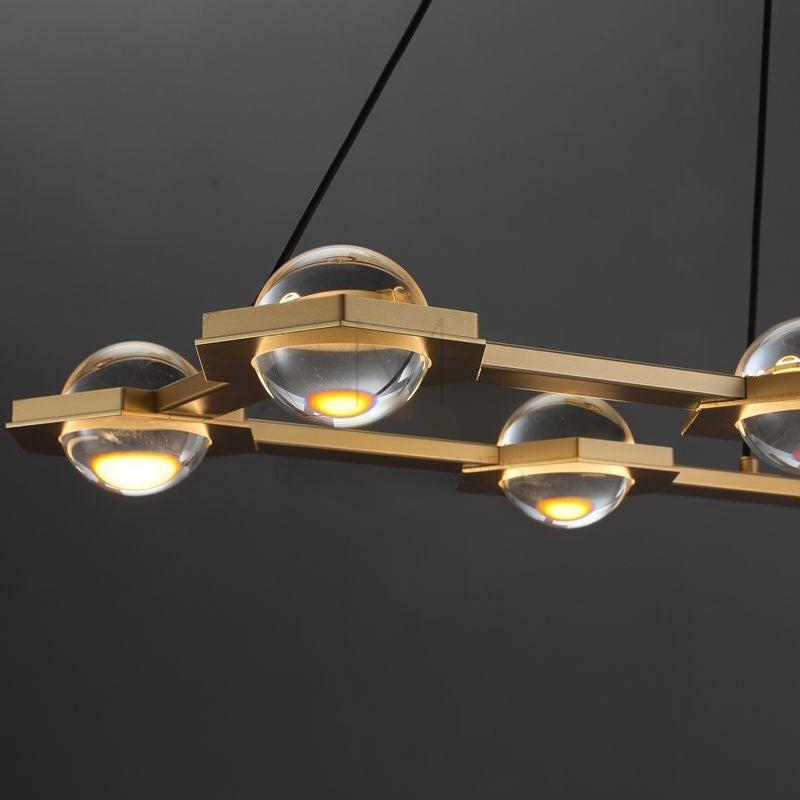 Caldris 54 Inch Globe Crystal Rectangular Chandelier