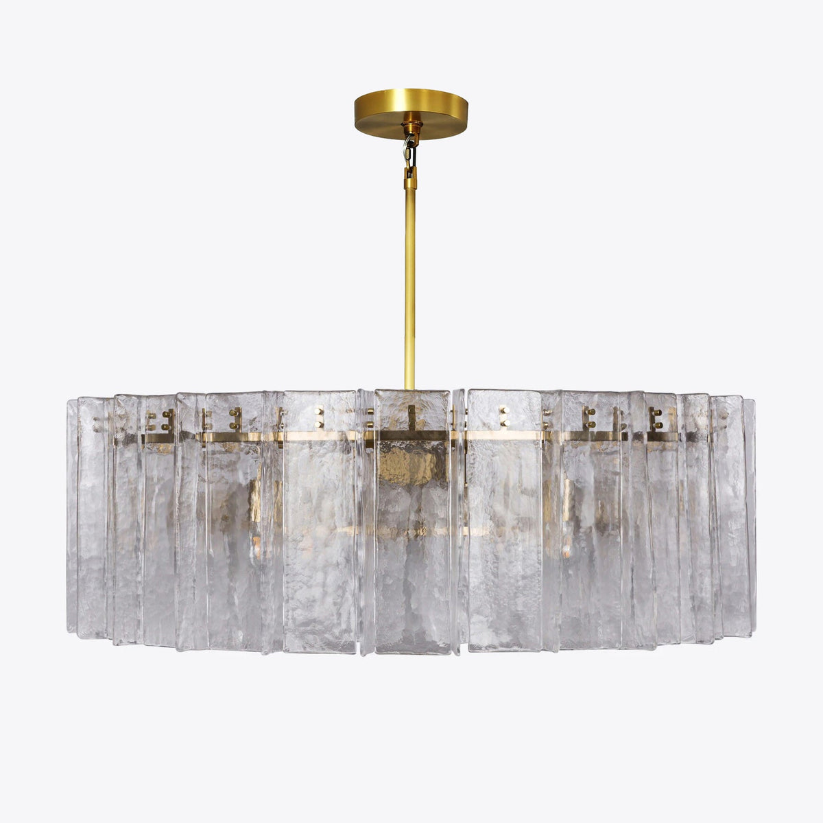 Zorion 48 Inch Clear Textured Glass Round Chandelier