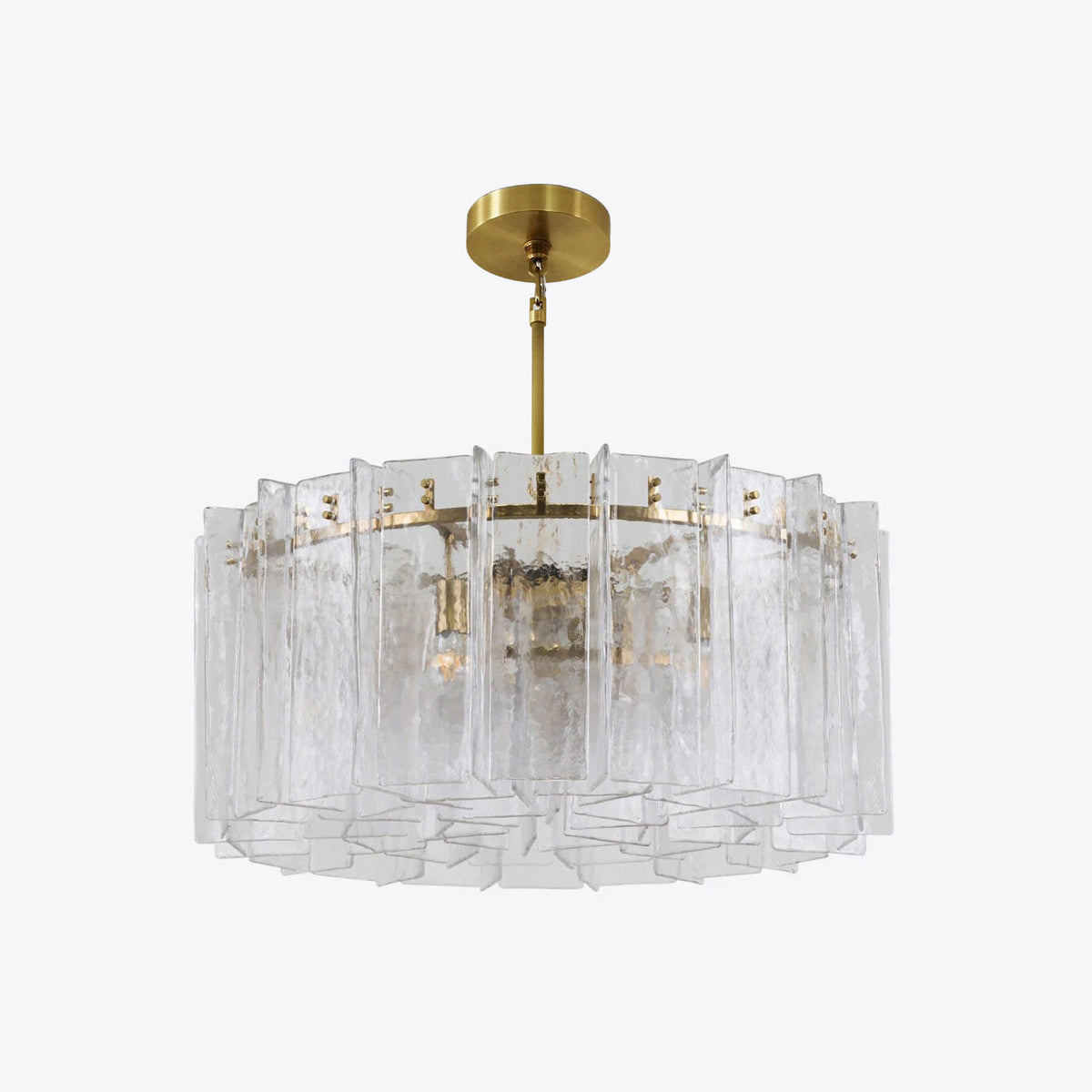 Zorion 36 Inch Clear Textured Glass Round Chandelier