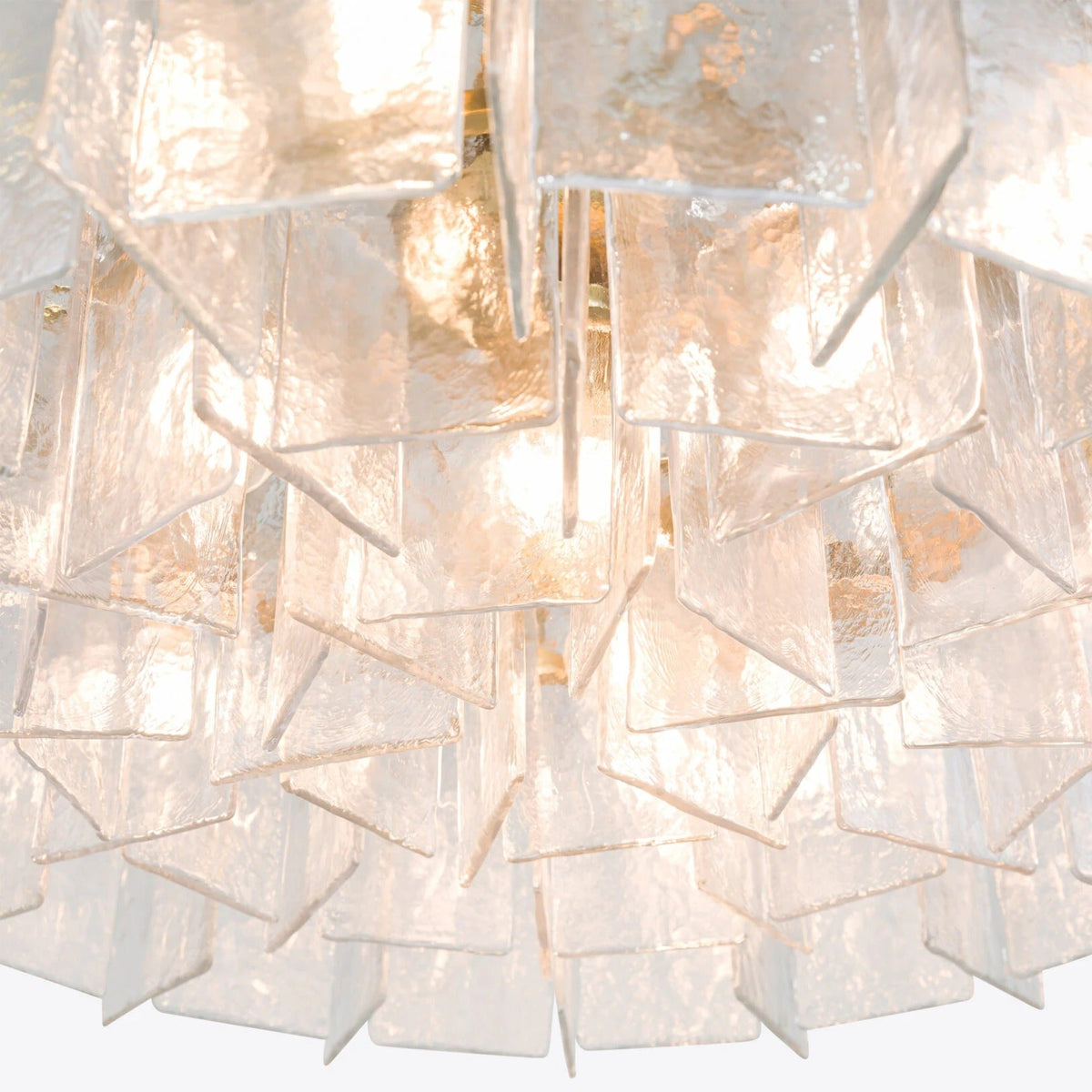 Zorion 36 Inch Clear Textured Glass Round Chandelier
