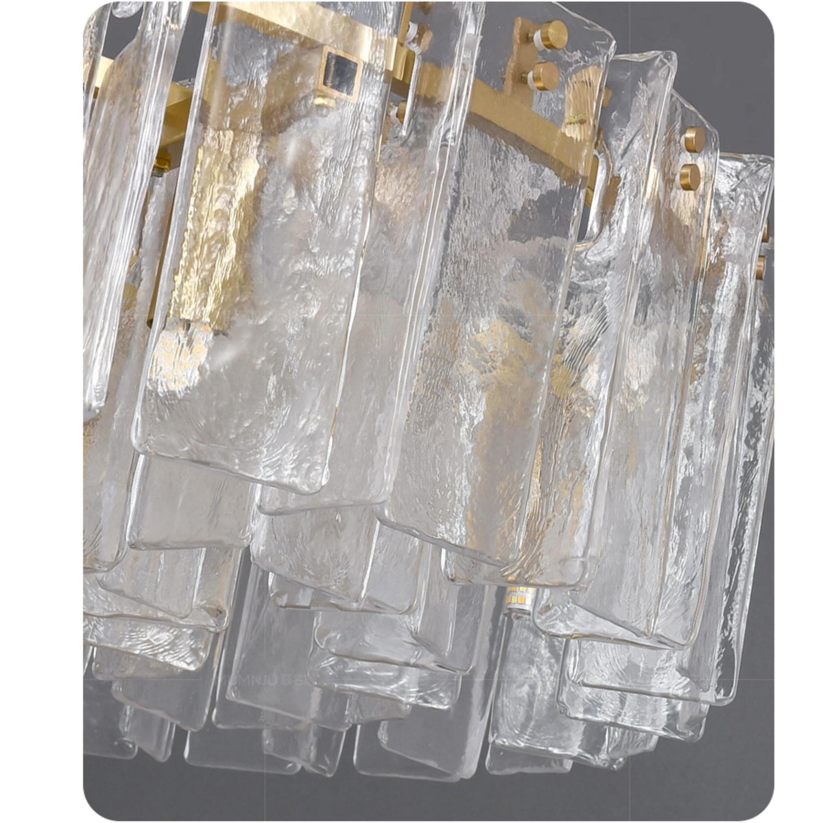 Zorion 48 Inch Clear Textured Glass Round Chandelier