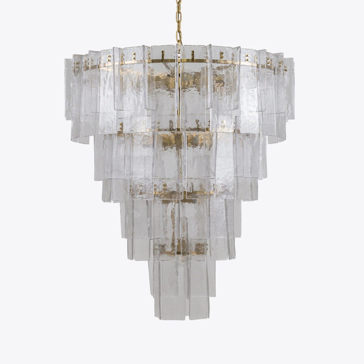 Zorion 47 Inch Clear Textured Glass Tiered Chandelier