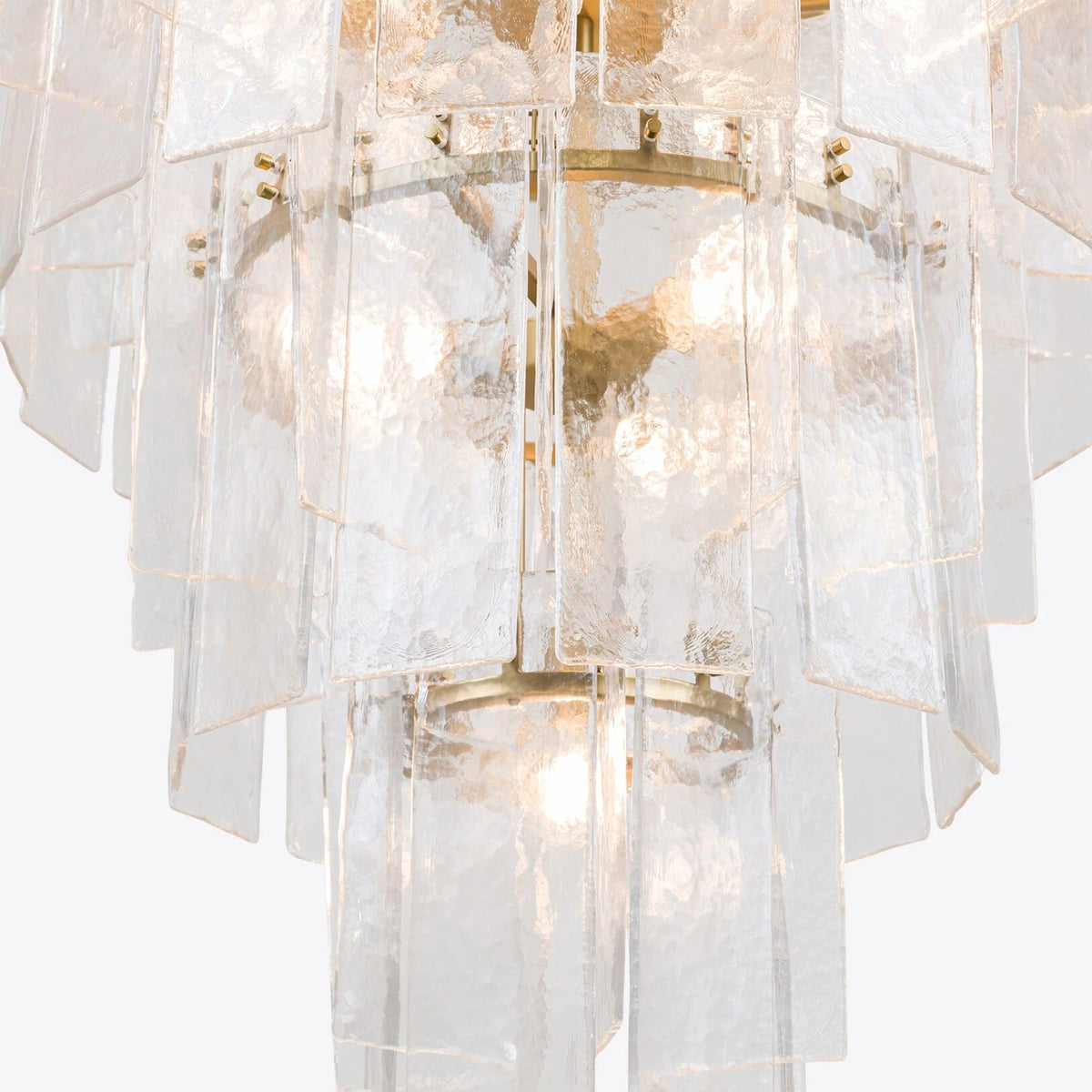 Zorion 47 Inch Clear Textured Glass Tiered Chandelier
