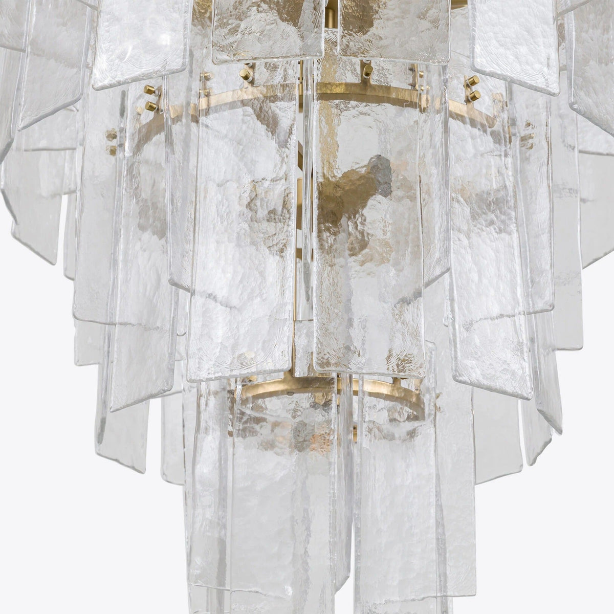 Zorion 47 Inch Clear Textured Glass Tiered Chandelier