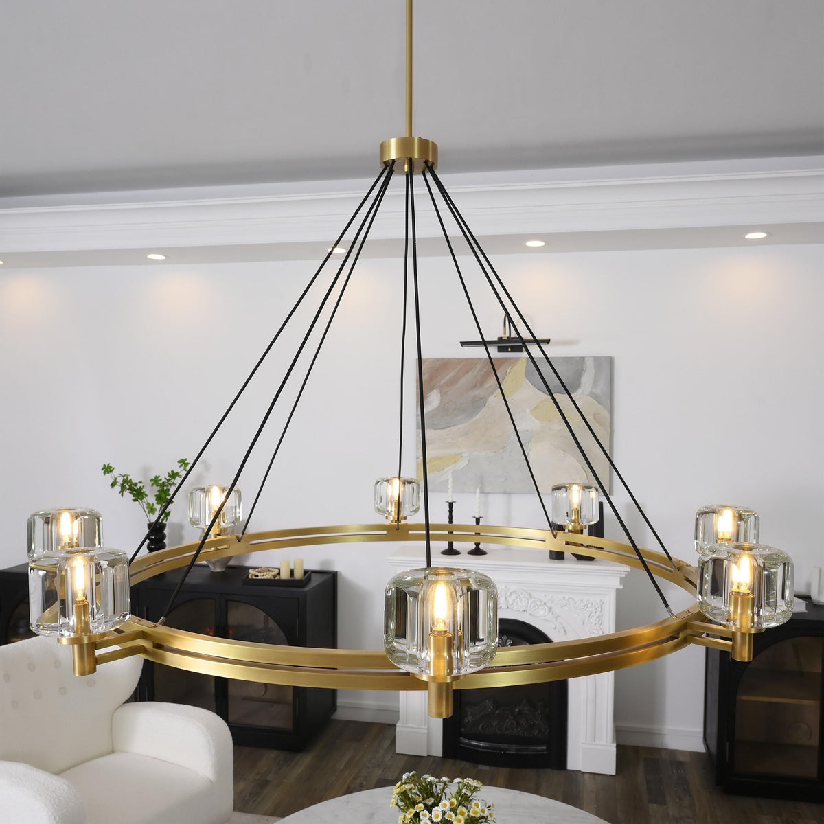 Ardorin 60 Inch Round Candle Crystal Chandelier