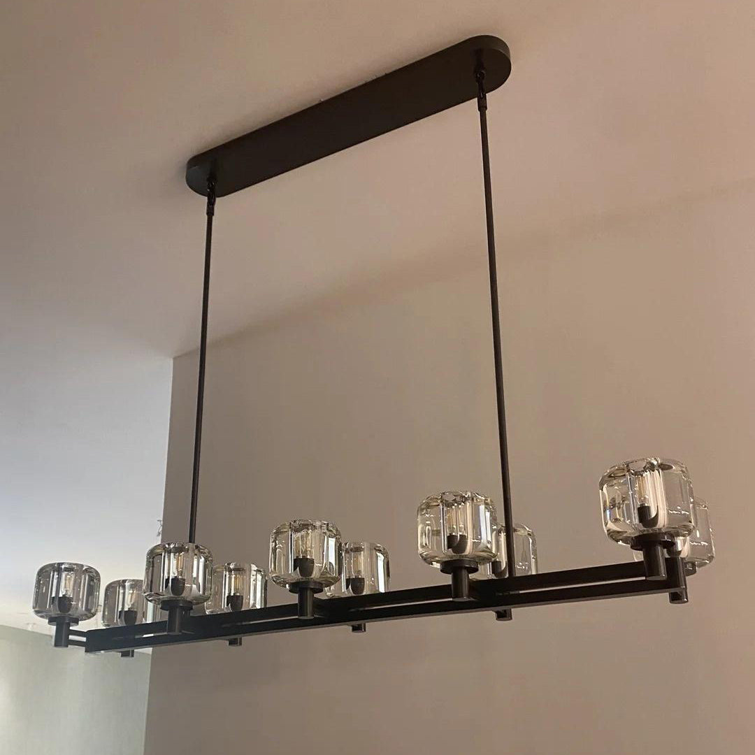Ardorin 54 Inch Double Linear Candle Crystal Chandelier