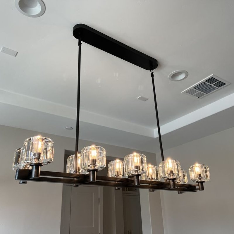 Ardorin 54 Inch Double Linear Candle Crystal Chandelier