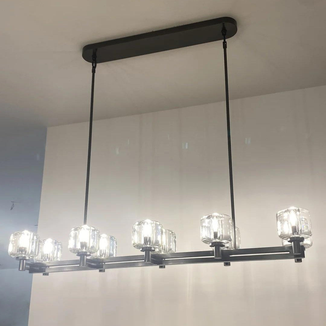 Ardorin 54 Inch Double Linear Candle Crystal Chandelier