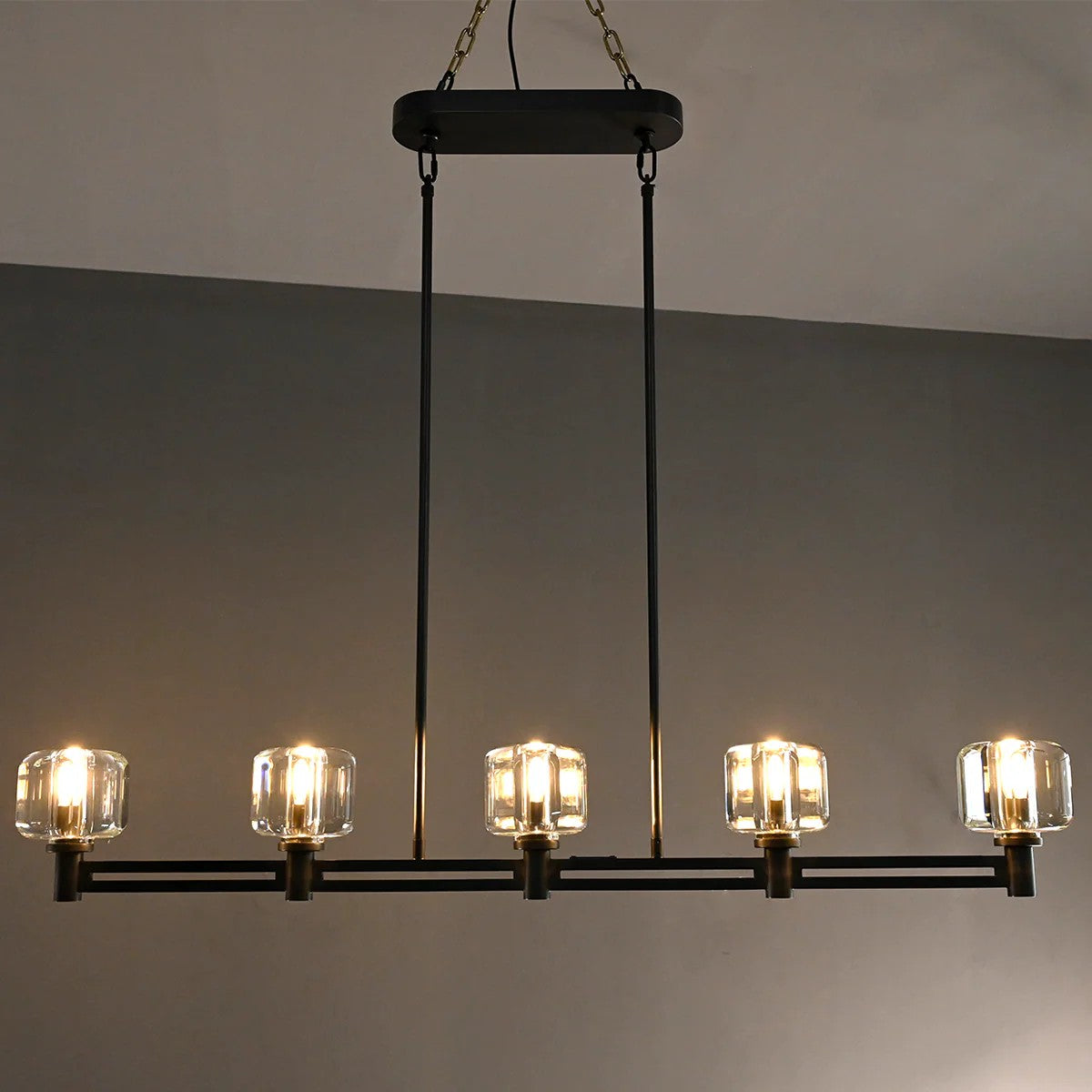 Ardorin 54 Inch Linear Candle Crystal Chandelier