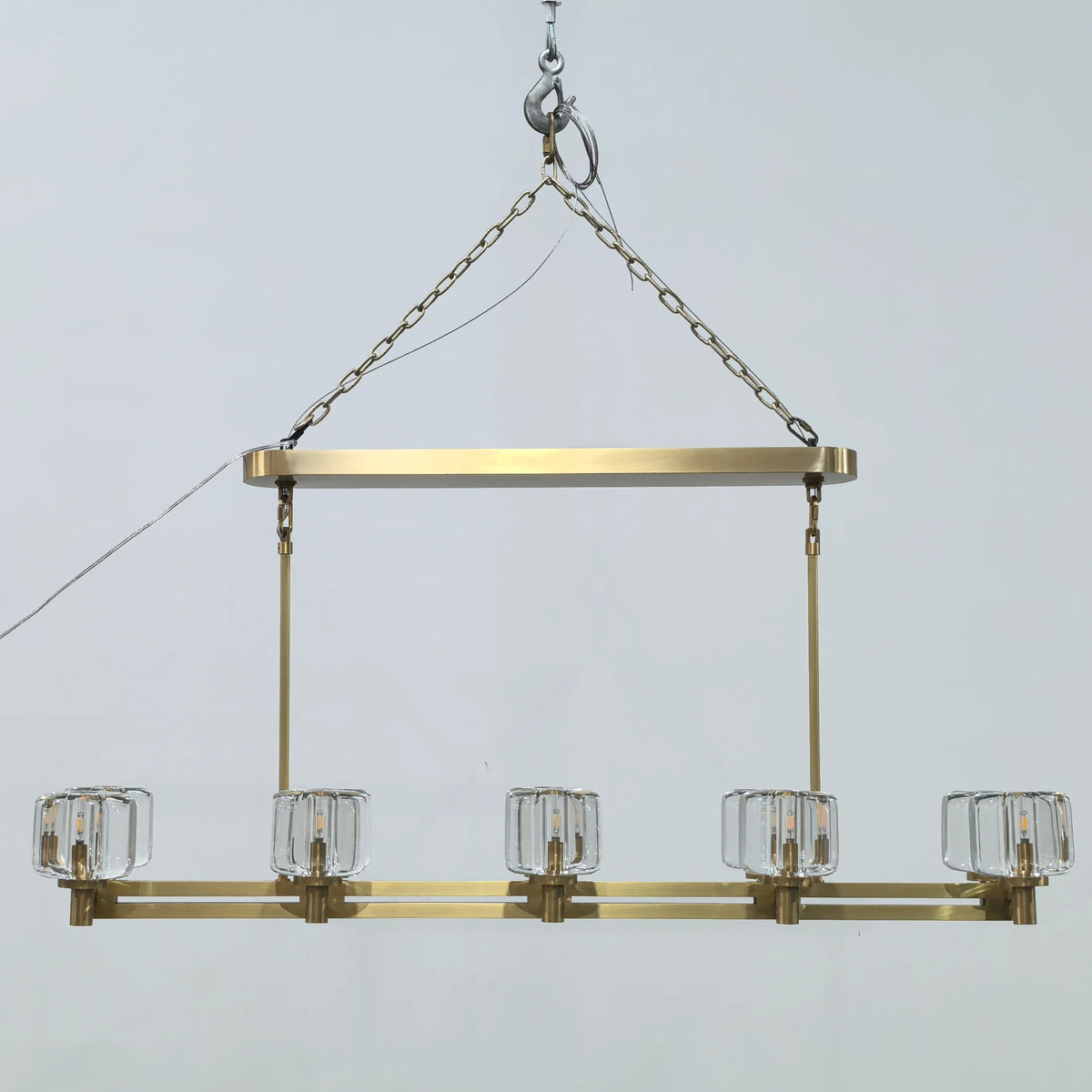 Ardorin 54 Inch Double Linear Candle Crystal Chandelier