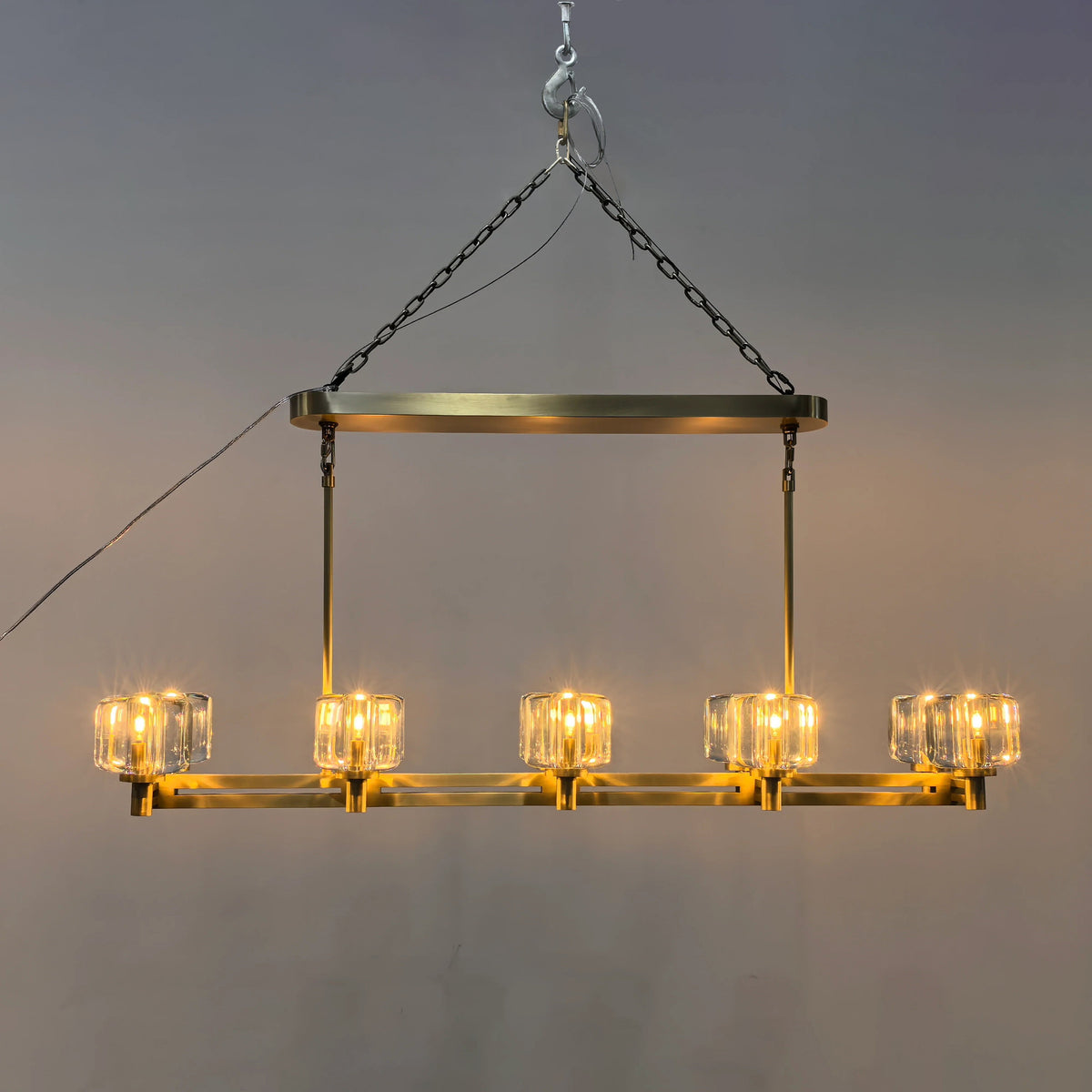 Ardorin 54 Inch Double Linear Candle Crystal Chandelier