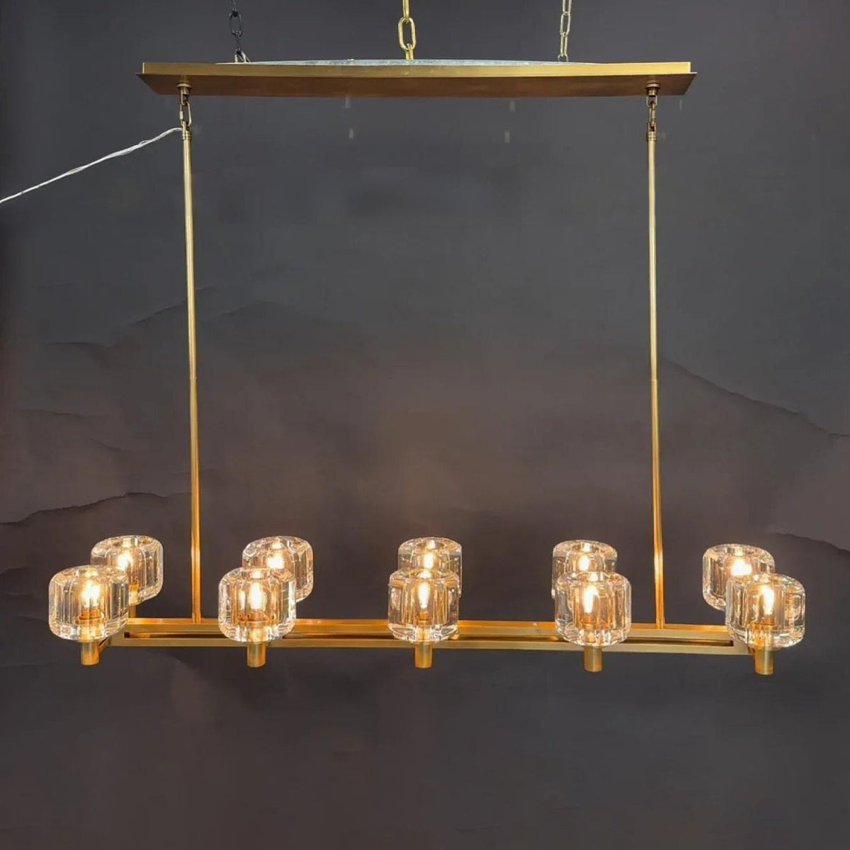 Ardorin 54 Inch Double Linear Candle Crystal Chandelier