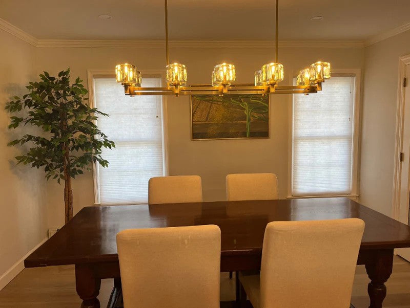 Ardorin 54 Inch Double Linear Candle Crystal Chandelier