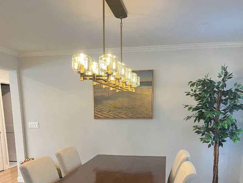 Ardorin 54 Inch Double Linear Candle Crystal Chandelier