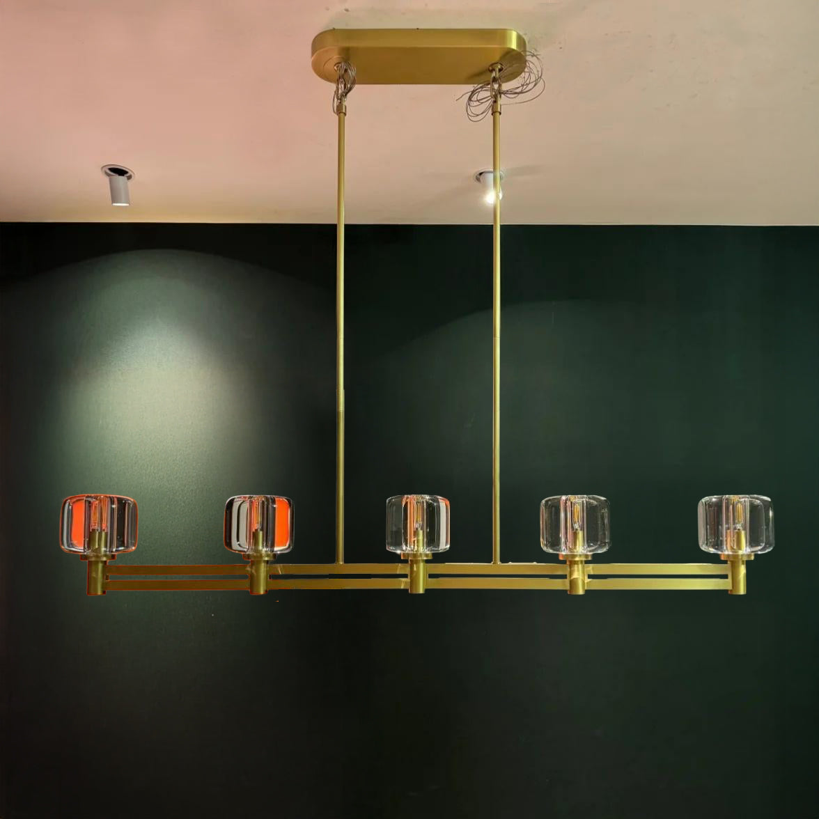Ardorin 54 Inch Linear Candle Crystal Chandelier