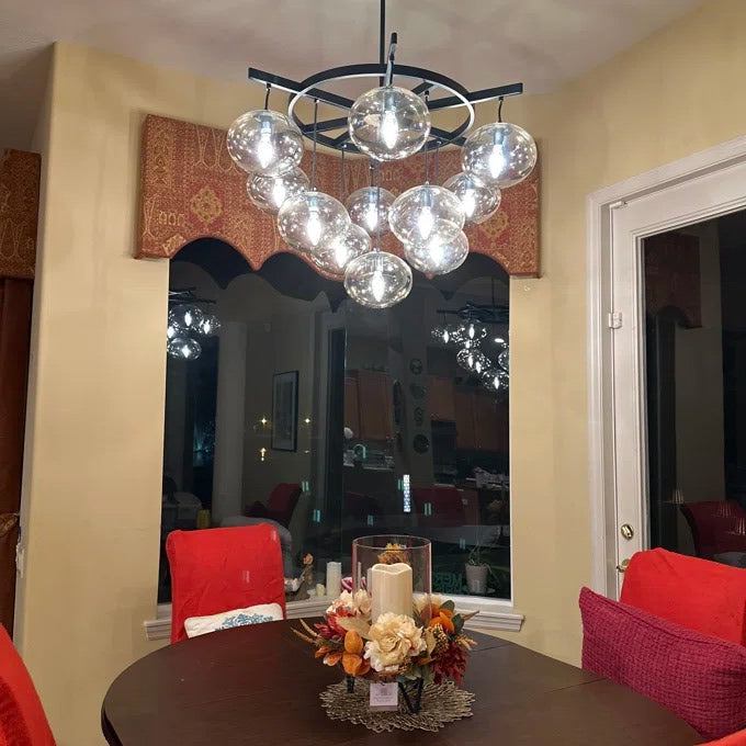 Velmora 36 Inch Clear Glass Bubble Chandelier